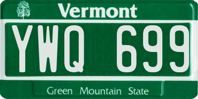 VT license plate YWQ699