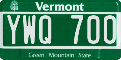 VT license plate YWQ700