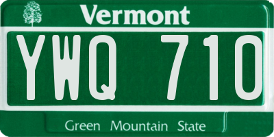 VT license plate YWQ710