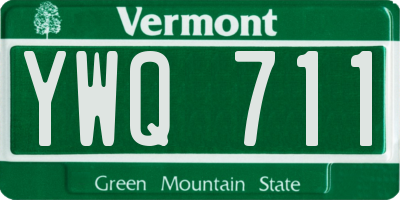 VT license plate YWQ711