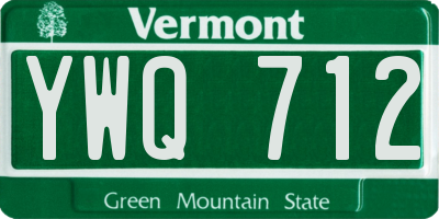 VT license plate YWQ712