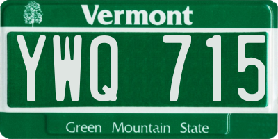 VT license plate YWQ715