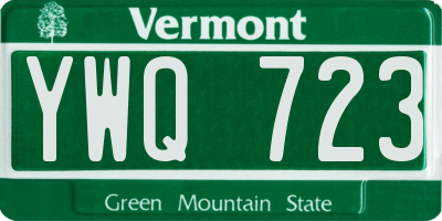 VT license plate YWQ723
