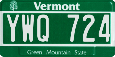 VT license plate YWQ724