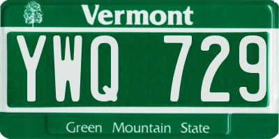 VT license plate YWQ729