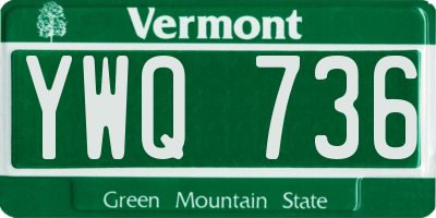 VT license plate YWQ736
