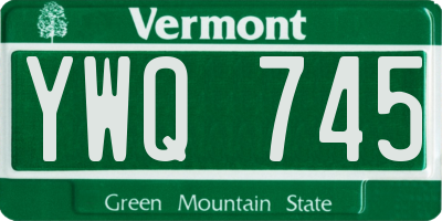 VT license plate YWQ745
