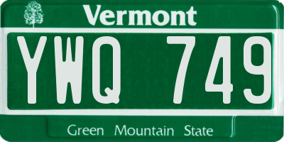 VT license plate YWQ749