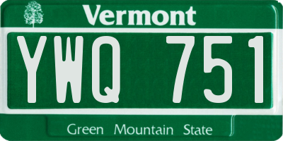 VT license plate YWQ751