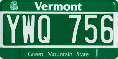 VT license plate YWQ756