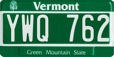 VT license plate YWQ762