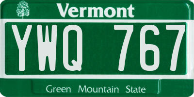 VT license plate YWQ767