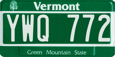 VT license plate YWQ772