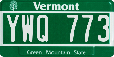 VT license plate YWQ773