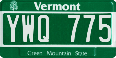 VT license plate YWQ775