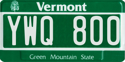 VT license plate YWQ800