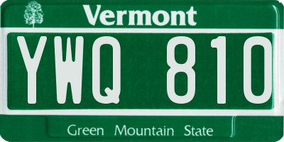 VT license plate YWQ810