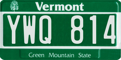 VT license plate YWQ814