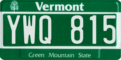 VT license plate YWQ815