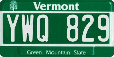 VT license plate YWQ829