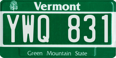 VT license plate YWQ831