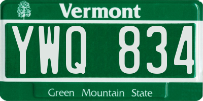 VT license plate YWQ834