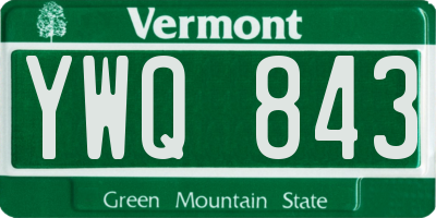 VT license plate YWQ843