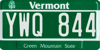 VT license plate YWQ844