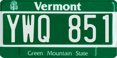 VT license plate YWQ851