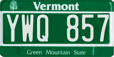 VT license plate YWQ857