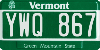 VT license plate YWQ867