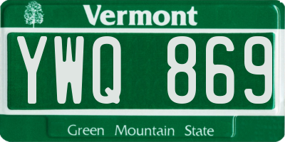 VT license plate YWQ869