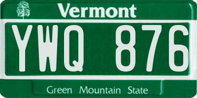 VT license plate YWQ876