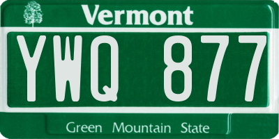 VT license plate YWQ877