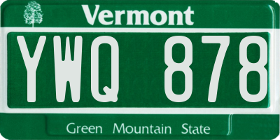 VT license plate YWQ878