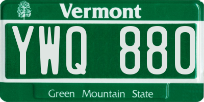 VT license plate YWQ880