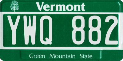 VT license plate YWQ882
