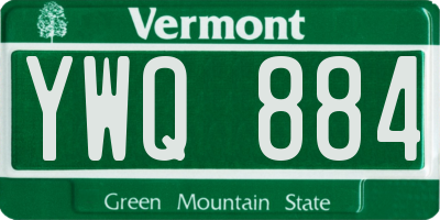 VT license plate YWQ884