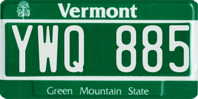 VT license plate YWQ885