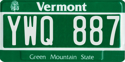 VT license plate YWQ887