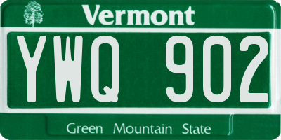 VT license plate YWQ902