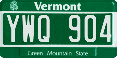 VT license plate YWQ904