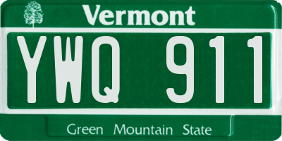 VT license plate YWQ911