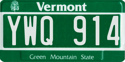 VT license plate YWQ914