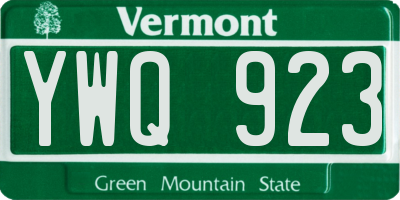 VT license plate YWQ923