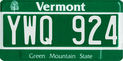 VT license plate YWQ924