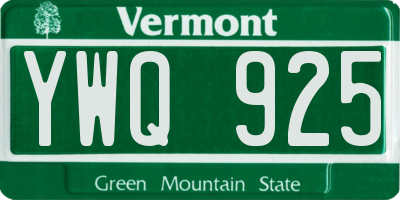 VT license plate YWQ925