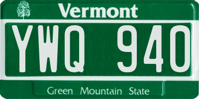 VT license plate YWQ940