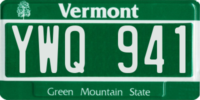VT license plate YWQ941