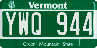 VT license plate YWQ944